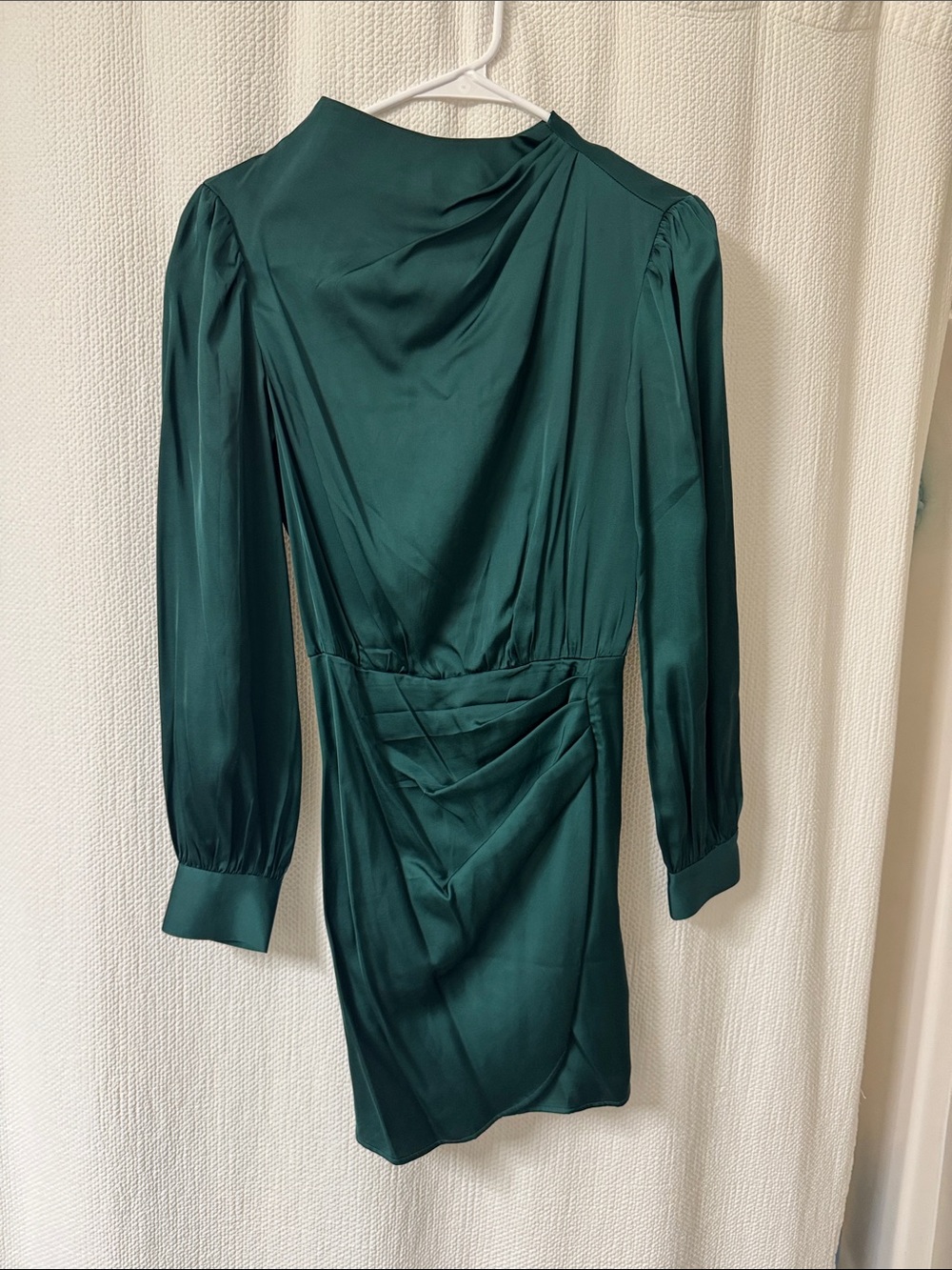 Abercrombie & Fitch Emerald Green Long-Sleeve Draped Dress